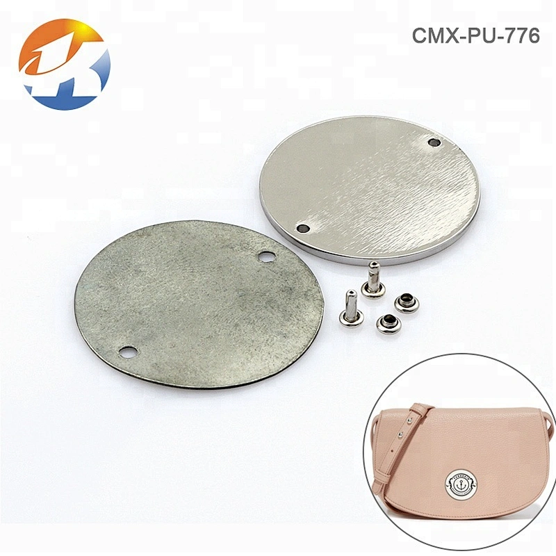 Bag Accessories Round Metal Name Tag with Engraved Logo, Custom Metal Logo Label for Handbags