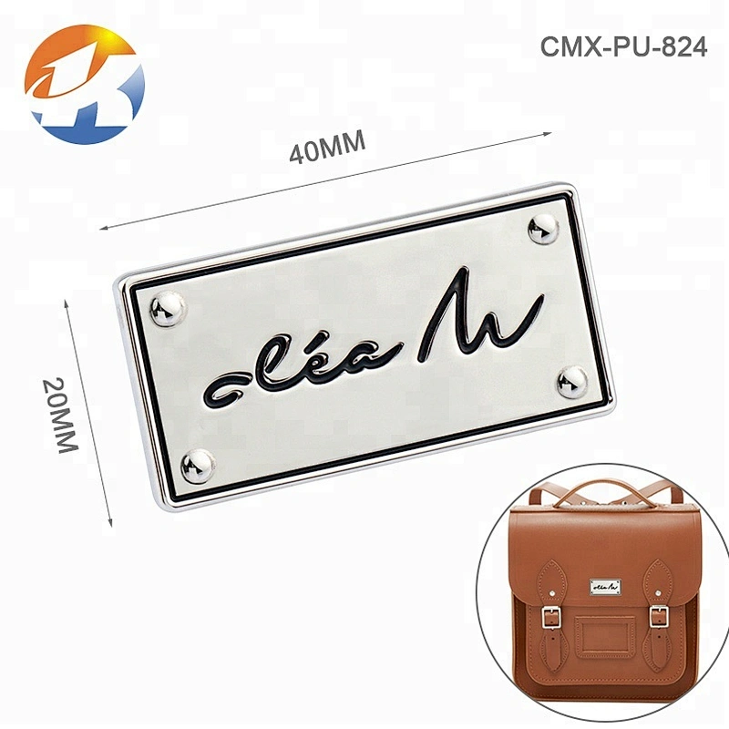 Triangle with Engraved Logo Gold Metal Tag for Handbags, Bag Accessories Custom Metal Label Plate^