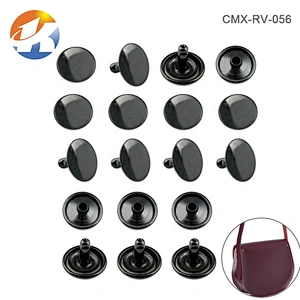Fashion Rivets And Studs Handbag Hardware, 15mm Gunmetal Metal Rivets For Leather Bags
