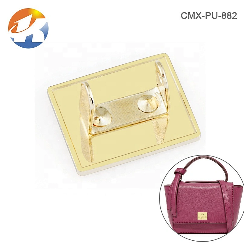 Fashion Custom Engraved Logo Metal Labels and Tags for Handbags, Gold Plated Metal Name Plates for Bags