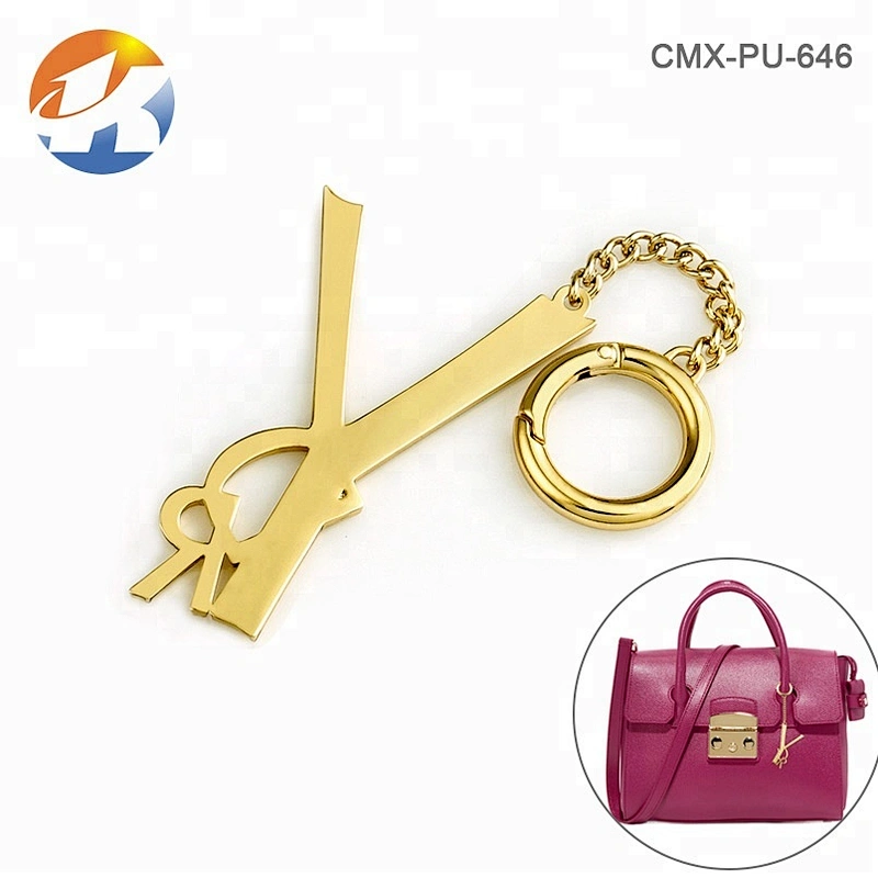 Spring Hook With Chain And Letters Metal Gold Logo For Handbags