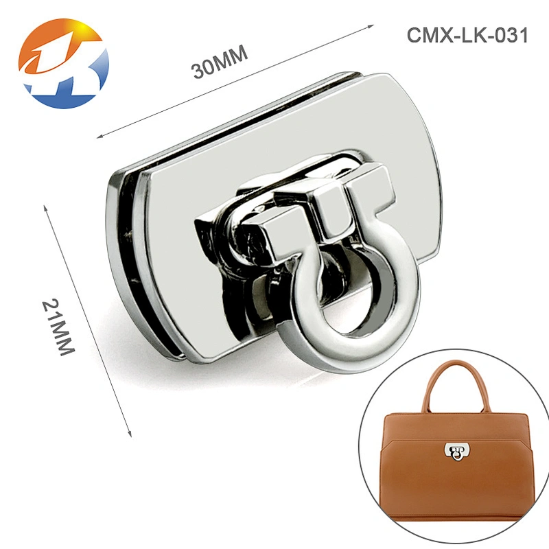 Popular Handbag Hardware Nickel Metal Bag Clip Lock