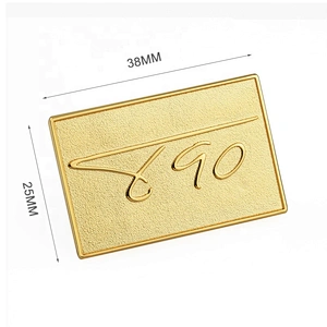 Custom Gold Embossed Logo Metal Label, Handbag Hardware Design Metal Nameplate