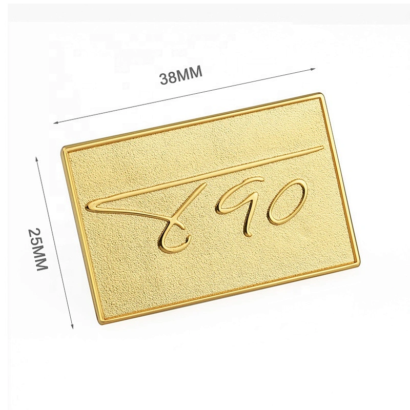 Custom Gold Embossed Logo Metal Label, Handbag Hardware Design Metal Nameplate