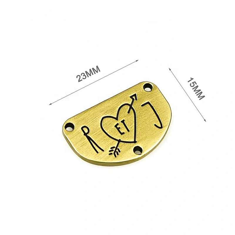 Engraved Logo With Black Metal Sewing Logo For Child Swimwear