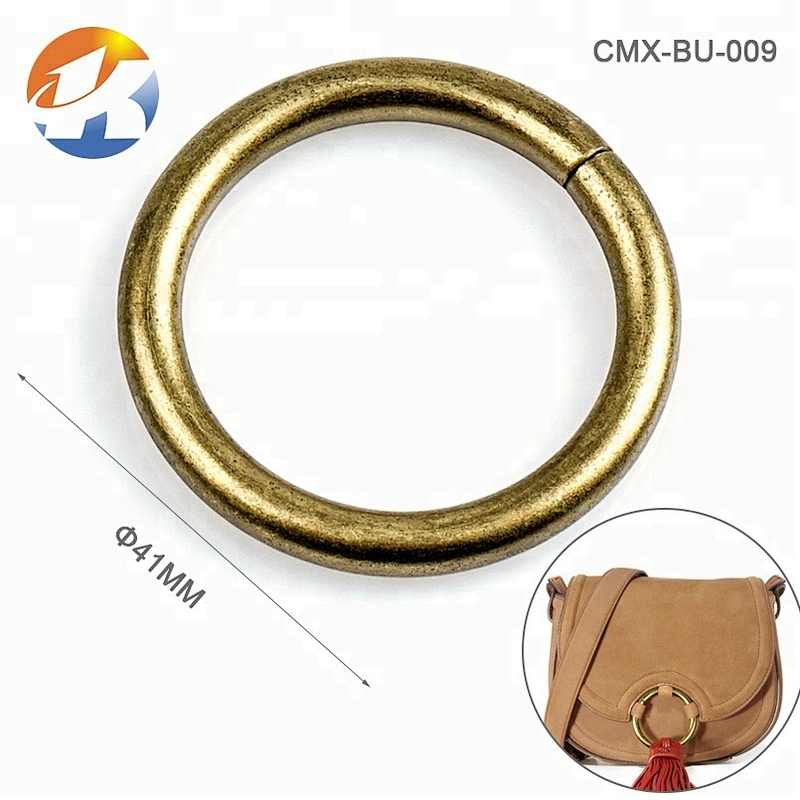 Zinc Alloy Flat Gold Metal Bag O Ring