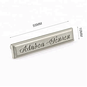 OEM Handbag Hardwear Brush Nickel Engraved Logo Metal