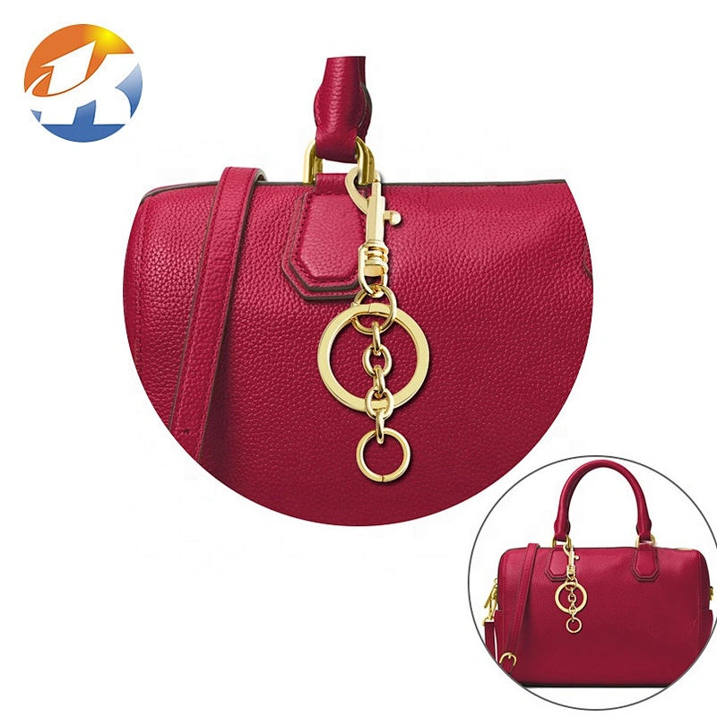 Wholesale Bag Hardware Metal Handbag Hook Snap, Gold Metal Clip Hook with Keyring and Chain