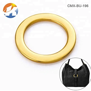 Zinc Alloy Flat Gold Metal Bag O Ring