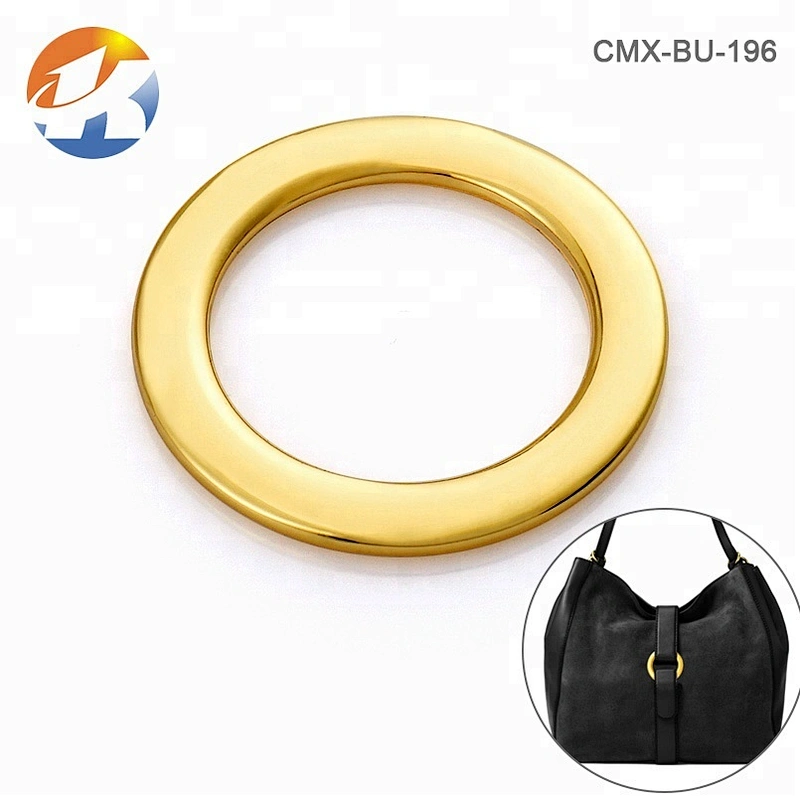 Zinc Alloy Flat Gold Metal Bag O Ring