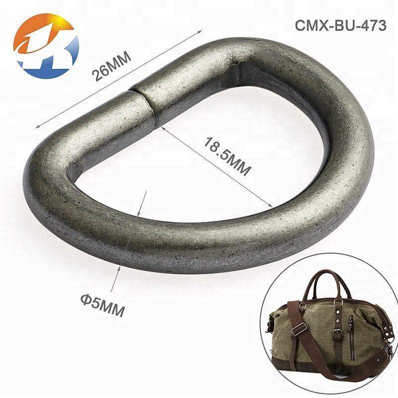 Wholesale Black Nickel Metal D Rings, Bag Accessories Iron D-ring Metal for Backpack