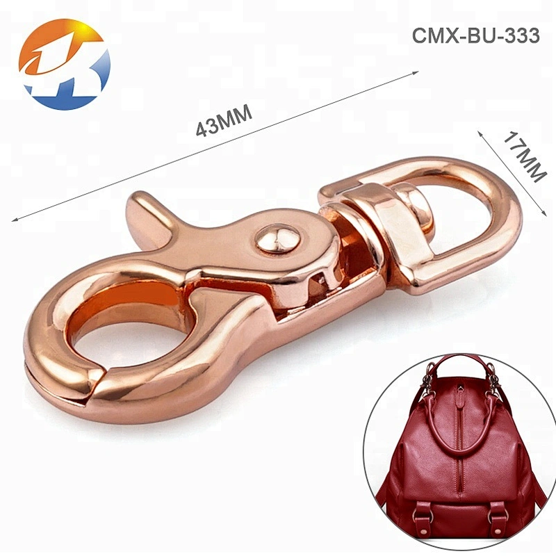 Hot Selling High Quality Fashion Rose Gold Metal Swivel Snap Hook For Handbags