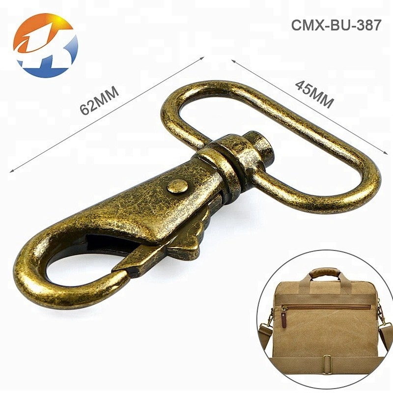 Handbag Hardware Nickel Metal Snap Clasp Hook, Custom Metal Spring Snap Hook for Bag Strap
