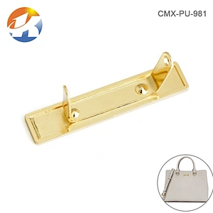 Rectangle Light Gold Metal Name Plate, Custom Metal Logo Label for Bag Hardware