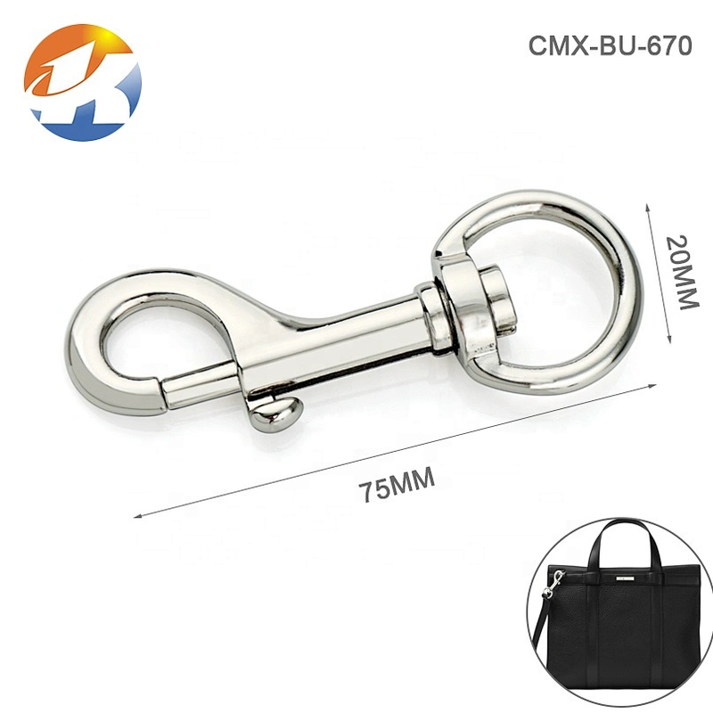 Wholesale High Quality 20mm Nickel Metal Swivel Dog Eye Snap Hook Buckle For Bag