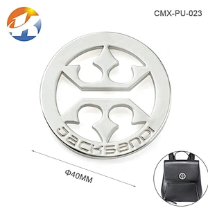 Custom Silver Round Metal Name Tag, Metal Logo Tag for Handbag and Wallet