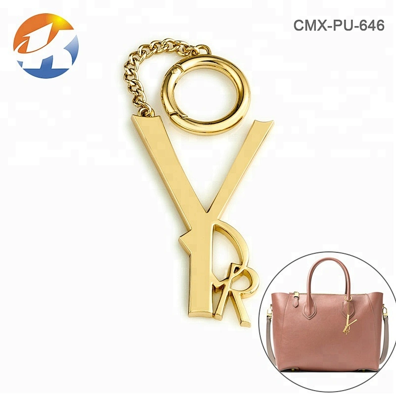 Spring Hook With Chain And Letters Metal Gold Logo For Handbags