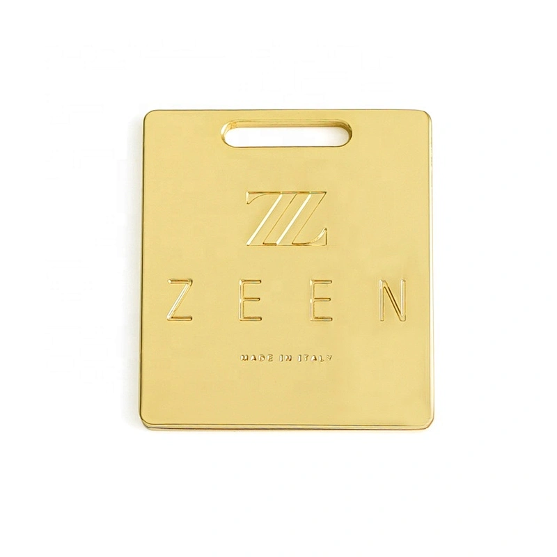 High Quality Handbag Hardware Metal Hang Logo Tag, Custom Gold Metal Name Plate Tags for Handbags^