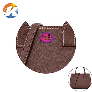 Fashion Rainbow Color Plated Metal Charms Tag, Custom Engraved Logo Oval Metal Logo Labels for Handbags