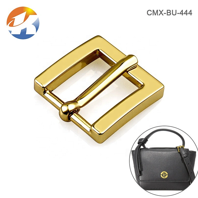 Factory Price Custom Gold Plated Metal Pin Buckle, Wholesale Handbags Hardware Zinc Alloy Adjustable Metal Buckle for Bag