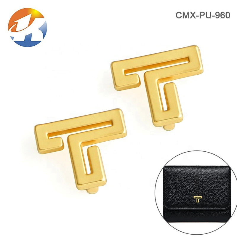 Bag Accessories Gold Plated Small Purse Metal Plate Logo, Custom Metal Logo Label for Wallet