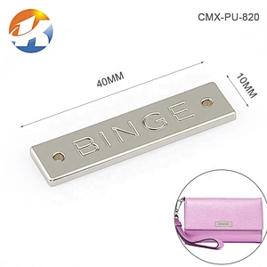 China Manufacturer Custom Metal Name Plate For Clothing, Swing Black Metal Label for Garment