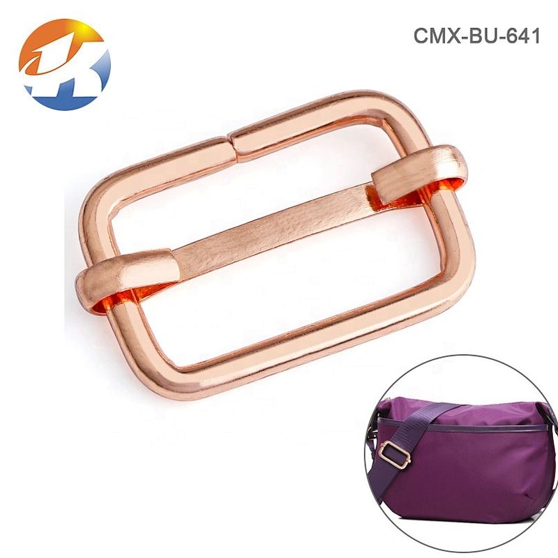 Wholesale Custom 32mm Rose Gold Metal Bag Adjustable Buckle for Handbags