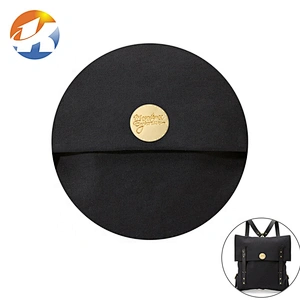 Cheap Gold Round Brand Name Metal Bag Logo Tag, Custom Engraved Metal Label for Handbags