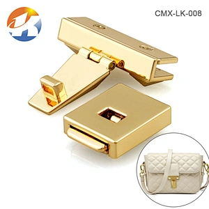 Eco-friendly Zinc Alloy Gold Metal Bag Accessories Lock