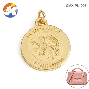 Excellent Bag Accessories Hanging Metal Brand Tags, Custom Engraved Logo Metal Name Tag for Handbags