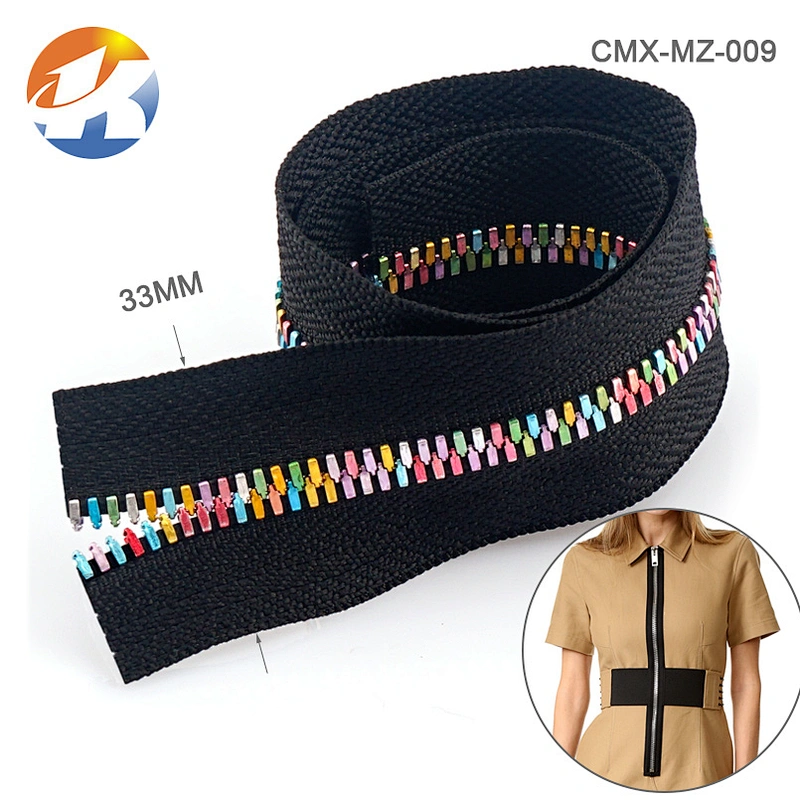 Garment Accessories Custom Metal Silver Zipper, Wholesale Factory Price Metal Zipper for Bags and Clothing