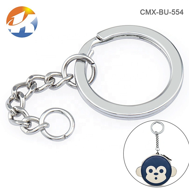 OEM ODM 1 Inch Metal Split Keychain, Metal Round O Ring with Chain for Key Chain