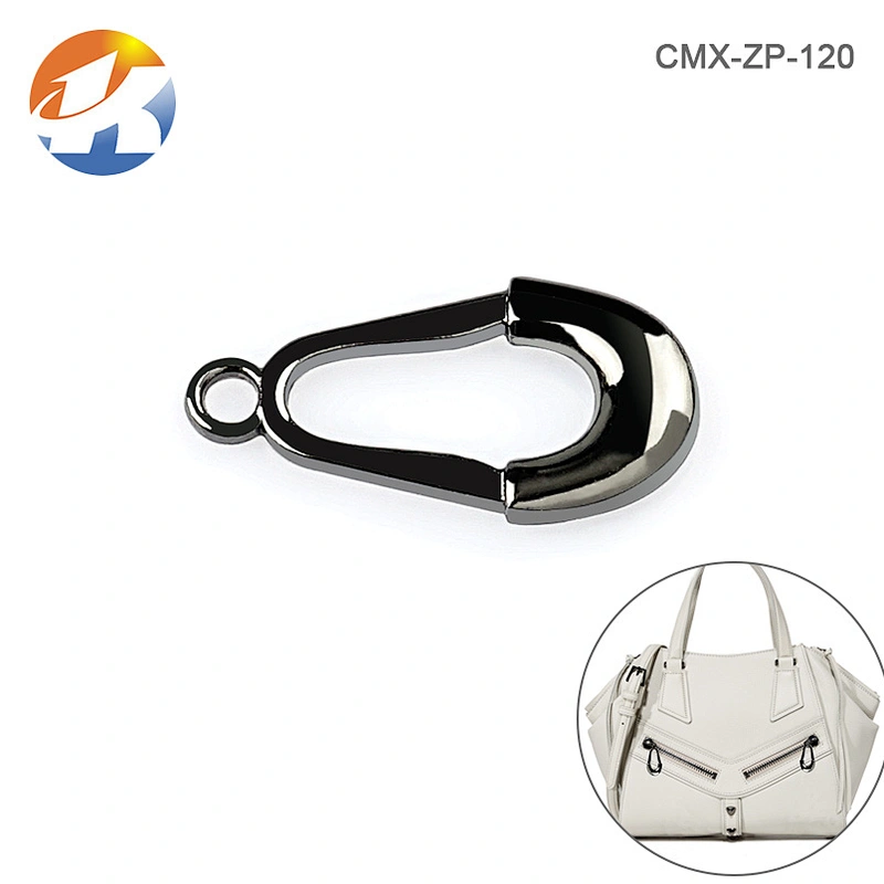 Bag Accessories Shiny Black Metal Zipper Puller For Wallet