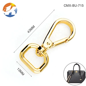 Top Quality Bag Hardware Spring Metal Snap Swivel Clasp Hook for Handbag, Gold Plated Metal Hook Buckle for Bags