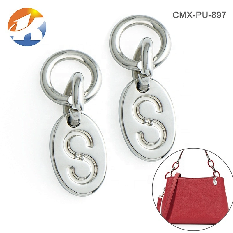 Hot Sale Fashion Oval Shape Engraved Silver Metal Tag, Small Hanging Metal Logo Tag