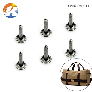 Wholesale 9mm Black Nickel Iron Double Head Cap Metal  Rivet For Garment
