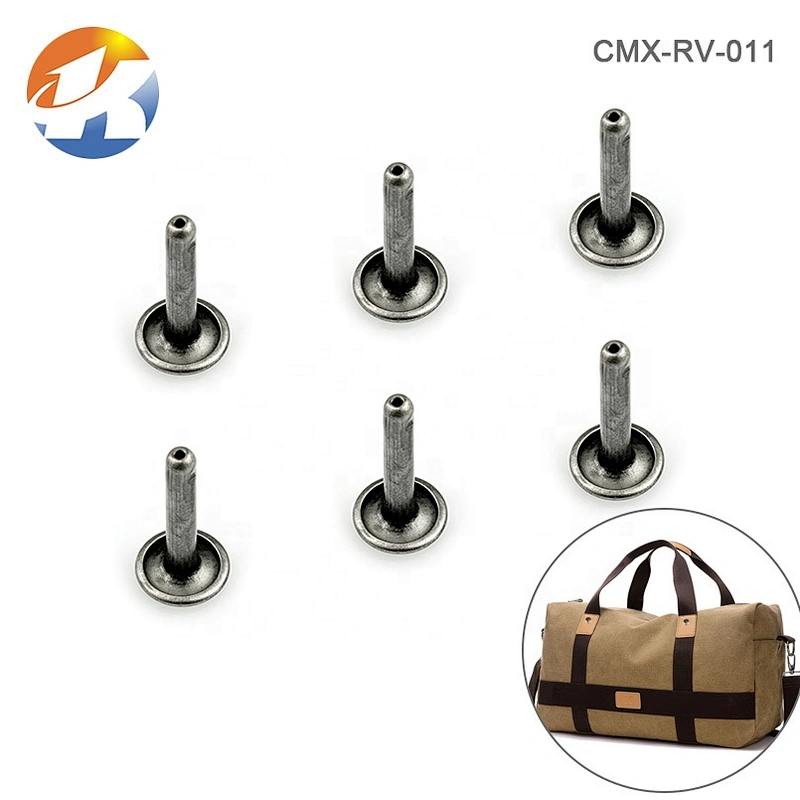 Wholesale 9mm Black Nickel Iron Double Head Cap Metal  Rivet For Garment