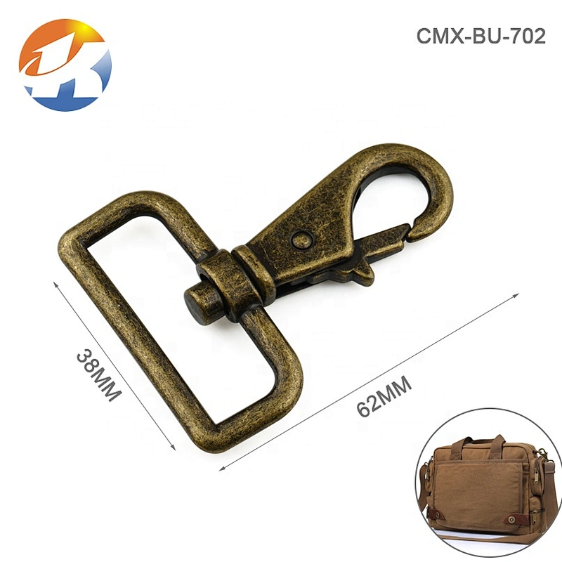 Backpack Accessories Alloy Bronze 1.5 Inch Metal Swivel Spring Snap Dog Hook For Bag