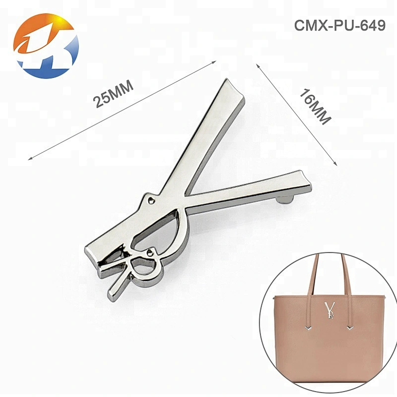 High Quality Bag Fitting Design Metal Letter Logo, Custom Letters Gold Metal Logo Plate for Purse^