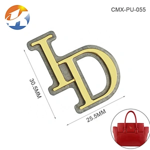 Fashion Bag Hardware Gold Metal Letter Logo, Custom Metal Logo Tag for Handbags
