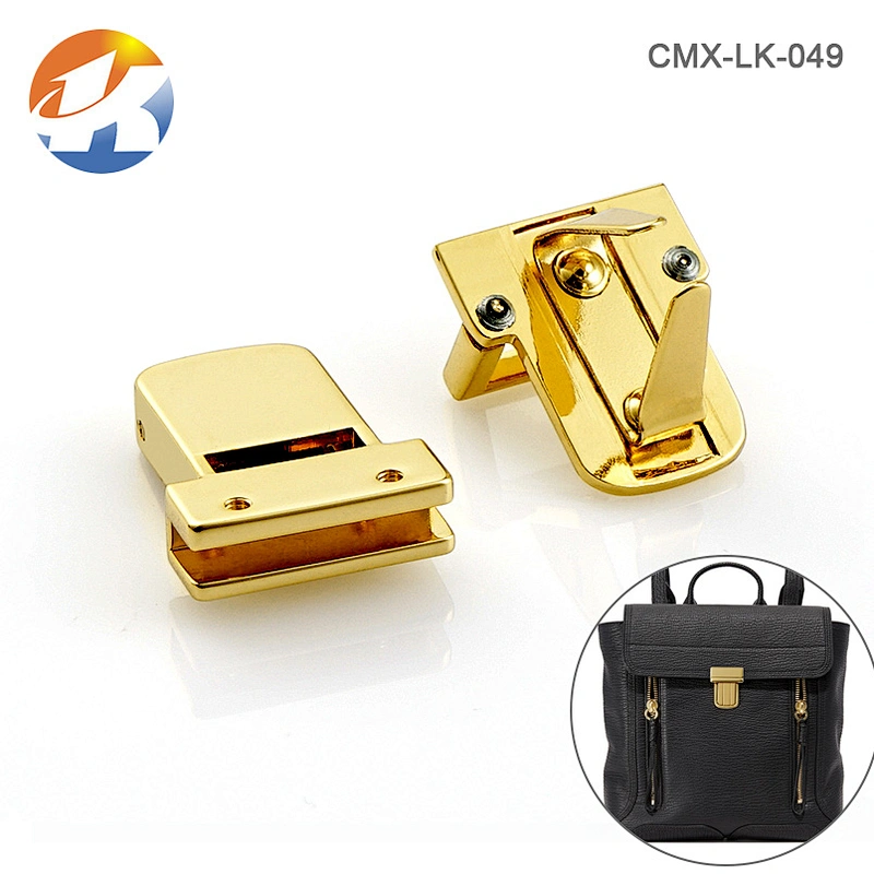 Professional Manufacture Custom Gold Metal Bag Push Lock