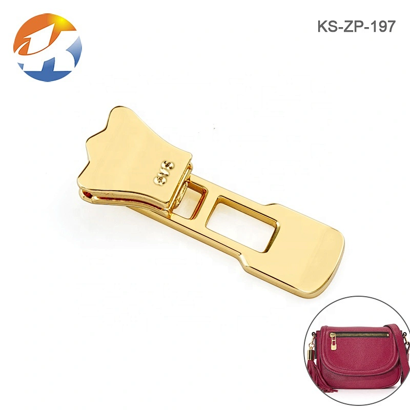 Custom Made Zipper Pull Metal, Gold Fancy Metal Zipper Puller For Handbag