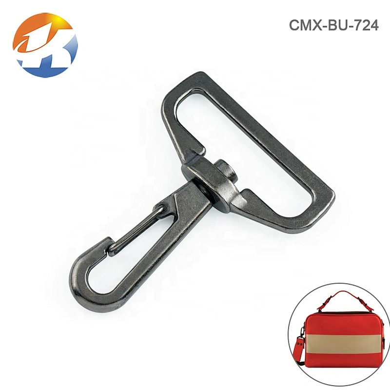 Wholesale Bag Accessories 1.5 Inch Alloy Metal Swivel Spring Clip Buckle, Black Nickel Metal Snap Dog Hook