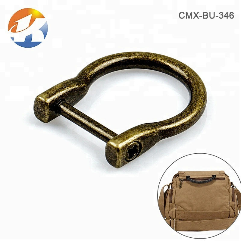 Wholesale Bag Accessories Antique Brass Metal D Ring, Zinc Alloy Bronze Metal D-ring for Backpack