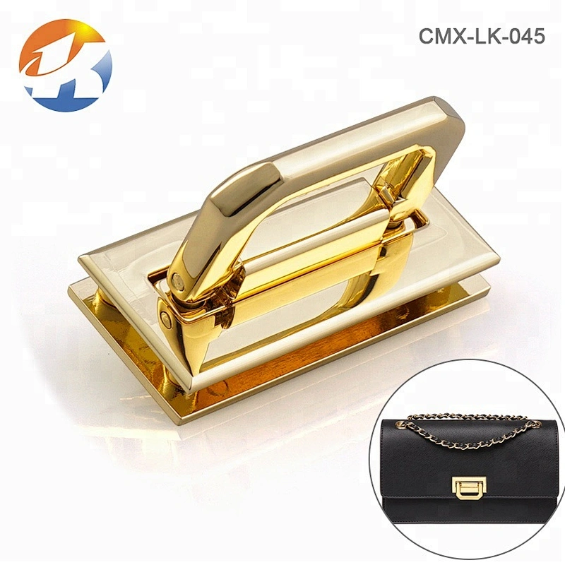 Purse/Handbag Hardware Clasp Gold Metal Lock
