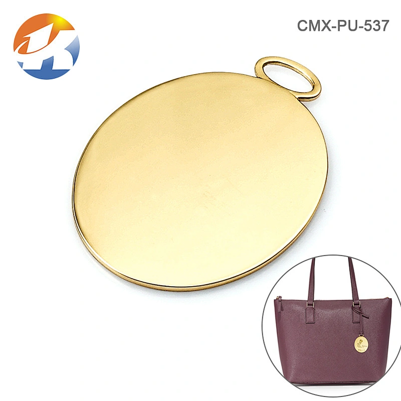 Oval Tag With A Loop Hang Gold Custom Handbag Metal Tags