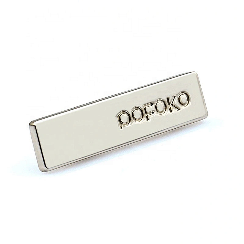 Custom Engraved Metal Handbag Logo Label, Design Black Metal Plate for Backpack