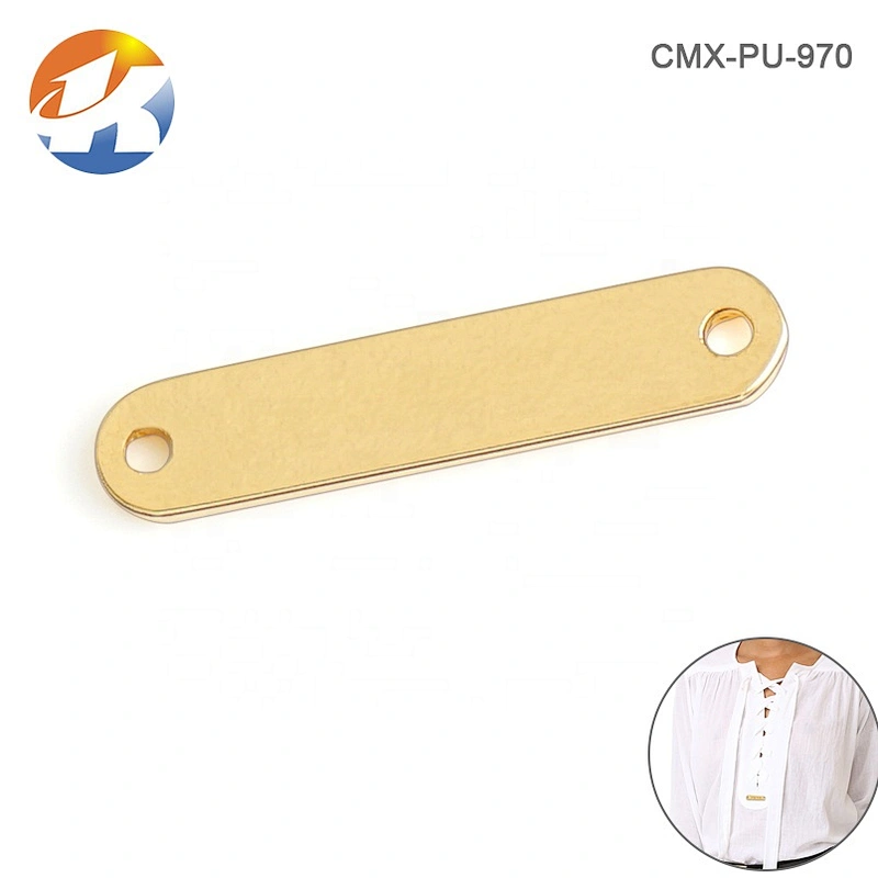 Professional Custom Gold Metal Clothes Label, Rectangle Sewing Metal Logo Tag for Clothing