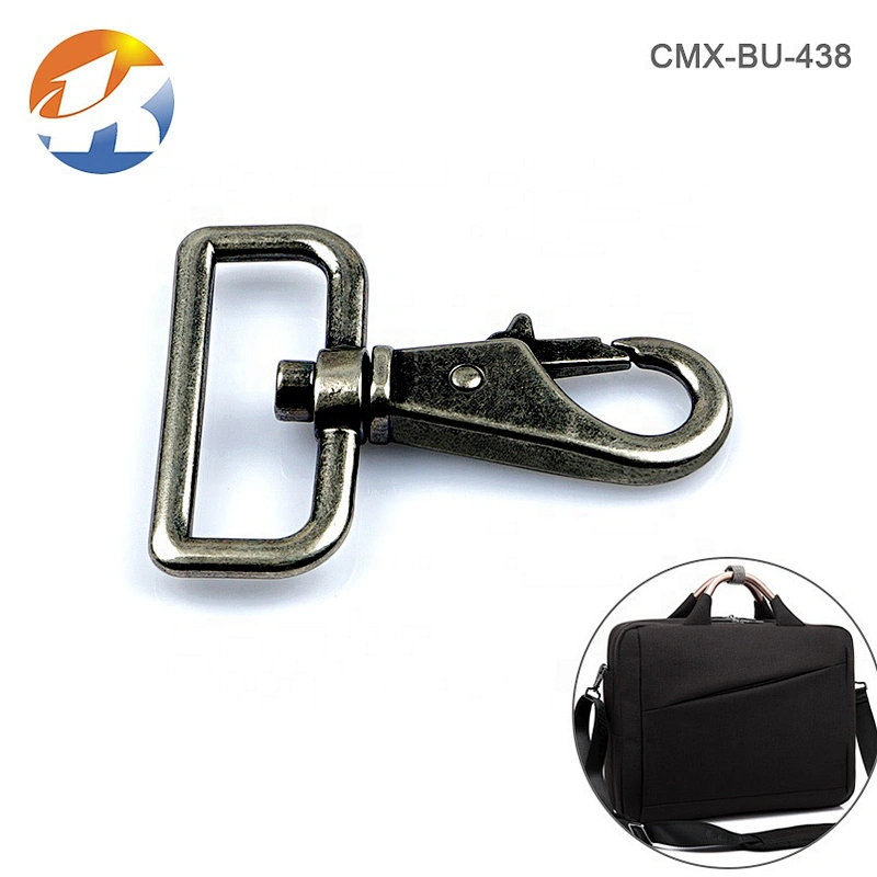 Factory Wholesale Zinc Alloy 1.5 Inch Black Nickel Strong Metal Swivel Snap Hook For Bags and Backpack