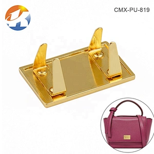 Custom Gold Embossed Logo Metal Label, Handbag Hardware Design Metal Nameplate